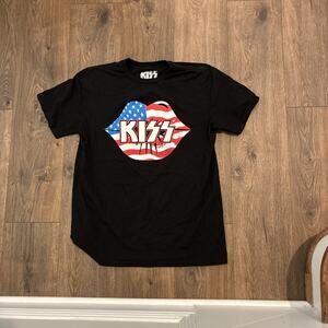 Z9837 Vintage Music Graphic T-Shirt Kiss Size Large